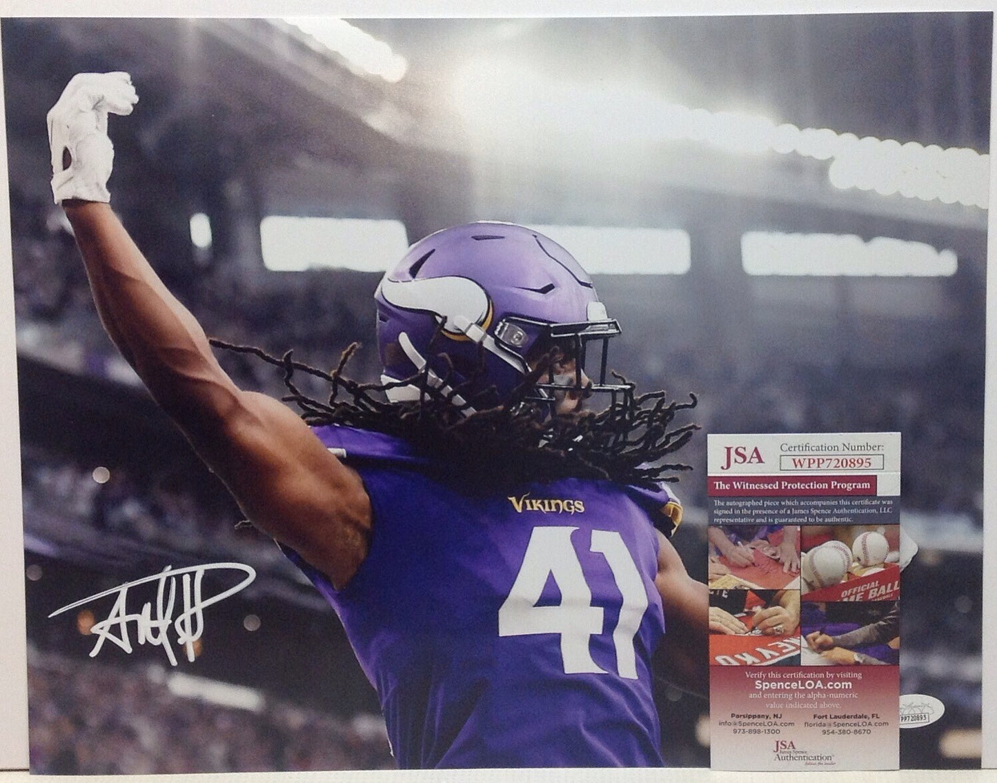 MINNESOTA VIKINGS ANTHONY HARRIS SIGNED 11x14 PHOTO3 JSA COA!!