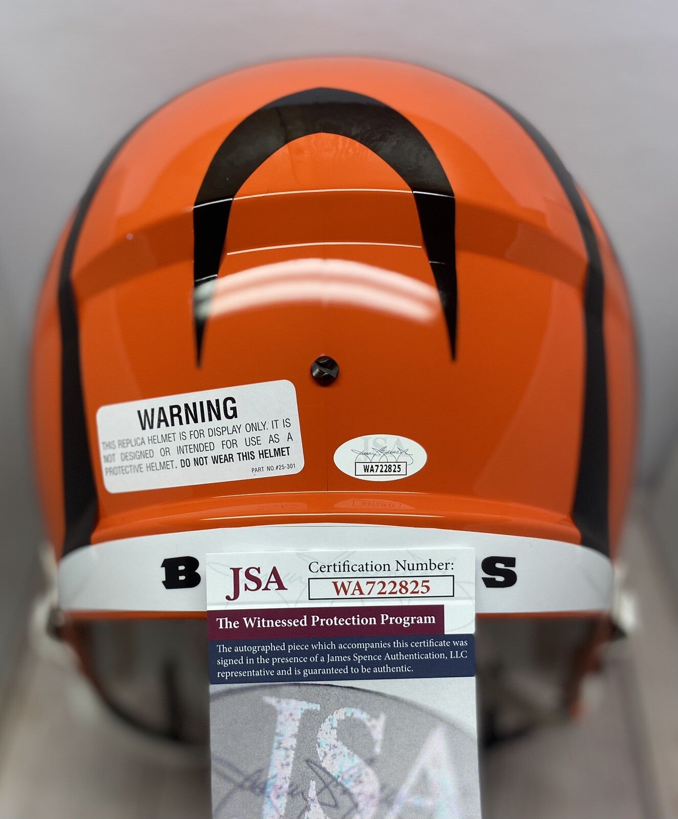 CINCINNATI BENGALS MYLES MURPHY SIGNED FULLSIZE REPLICA HELMET JSA COA