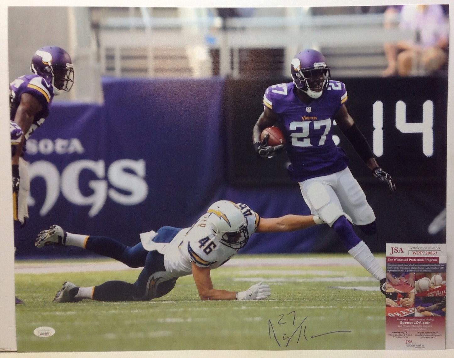 MINNESOTA VIKINGS JAYRON KEARSE SIGNED 16X20 PHOTO1 JSA COA!!