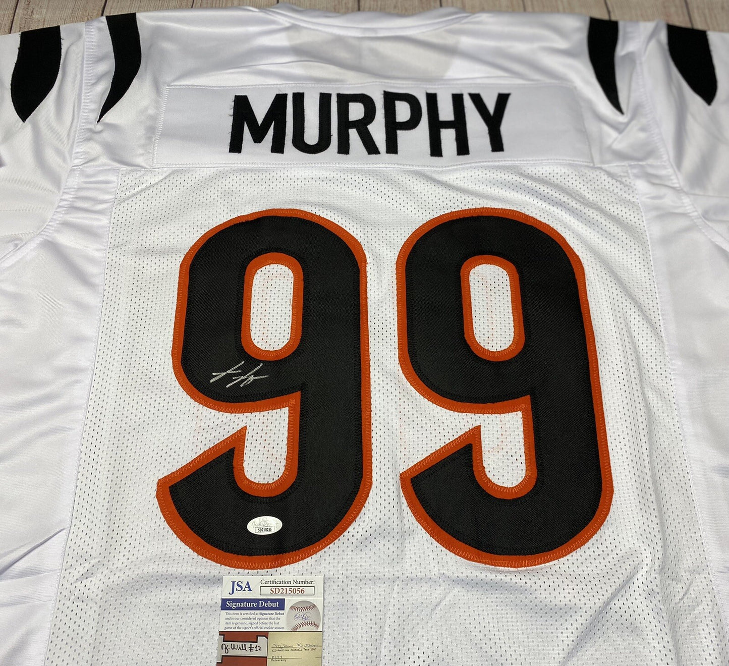 CINCINNATI BENGALS MYLES MURPHY SIGNED WHITE JERSEY JSA COA!!!