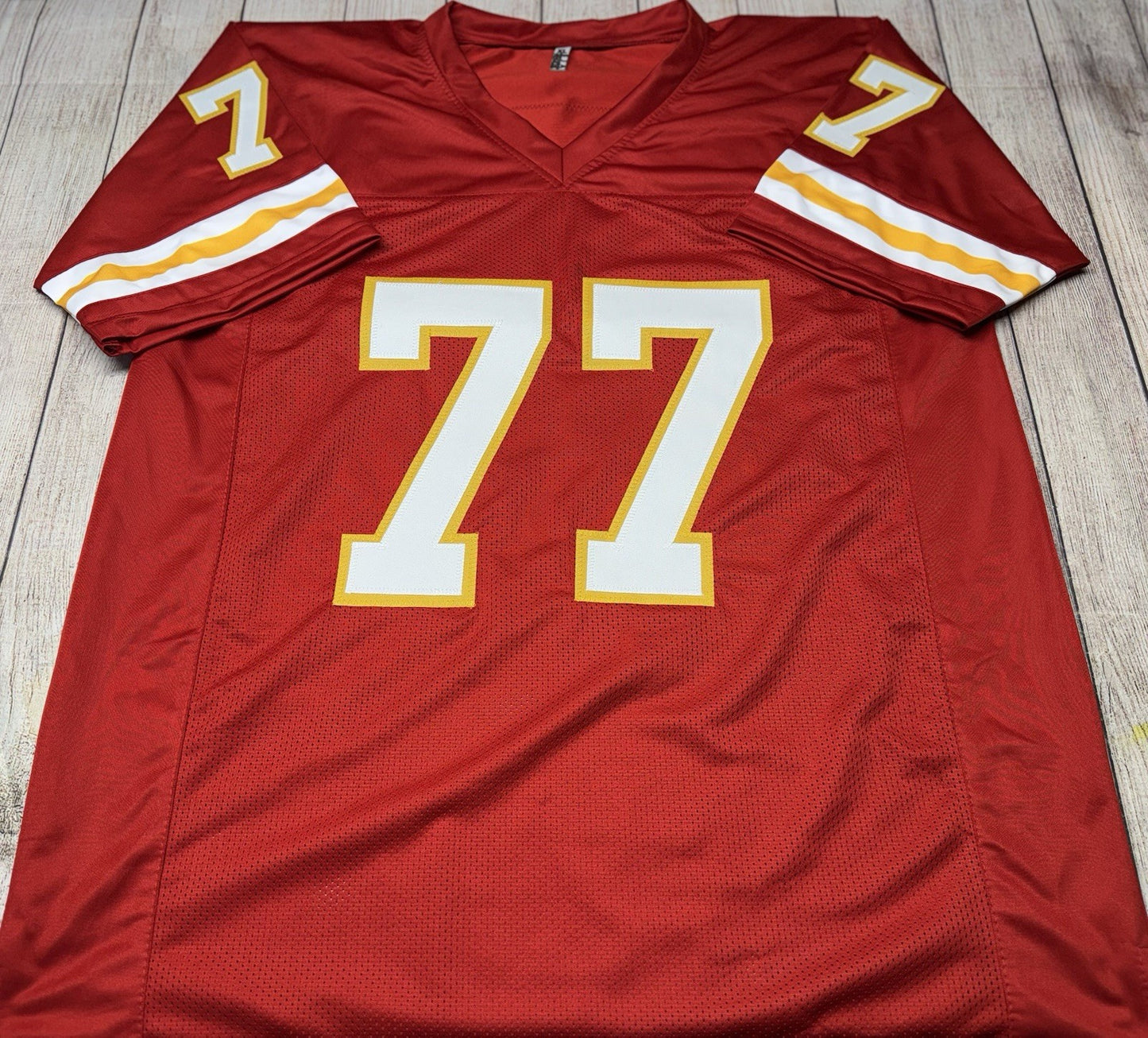KANSAS CITY CHIEFS WILLIE ROAF SIGNED RED CUSTOM JERSEY W/JSA COA!!! “HOF 2012”