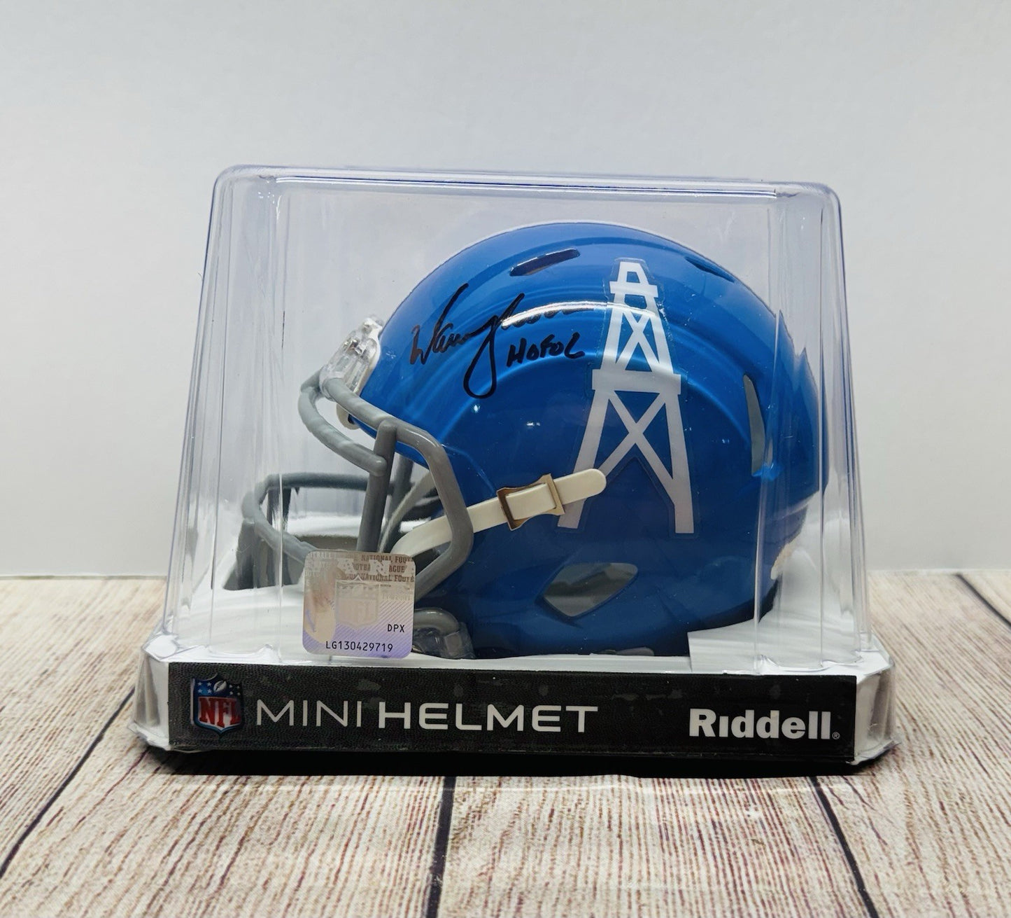 HOUSTON OILERS WARREN MOON SIGNED THROWBACK MINI HELMET JSA COA!!