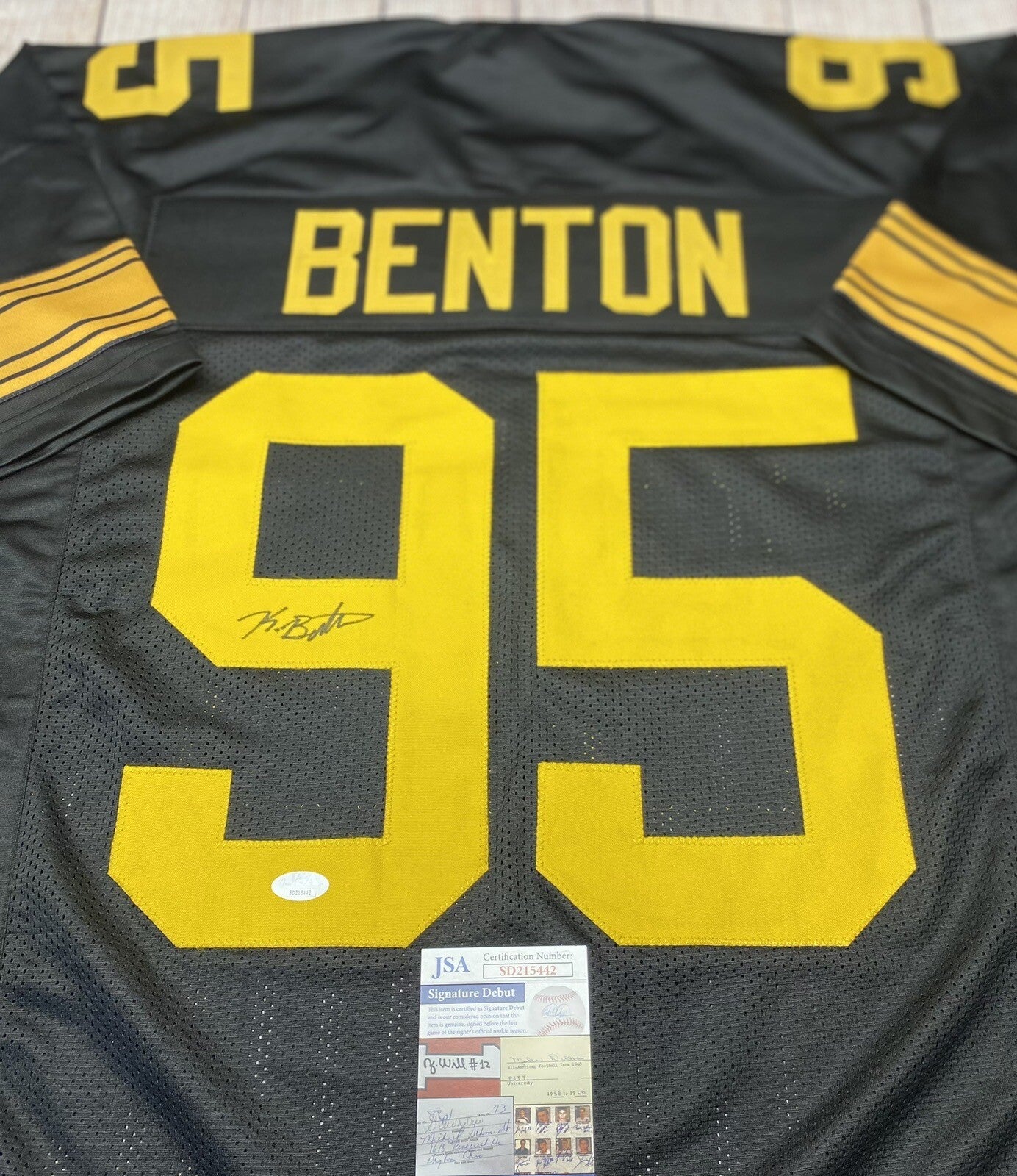 PITTSBURGH STEELER KEEANU BENTON SIGNED CUSTOM COLOR RUSH JERSEY JSA
