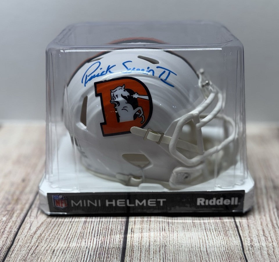 DENVER BRONCOS PATRICK SURTAIN II SIGNED 24” ALTERNATE MINI HELMET BECKETT