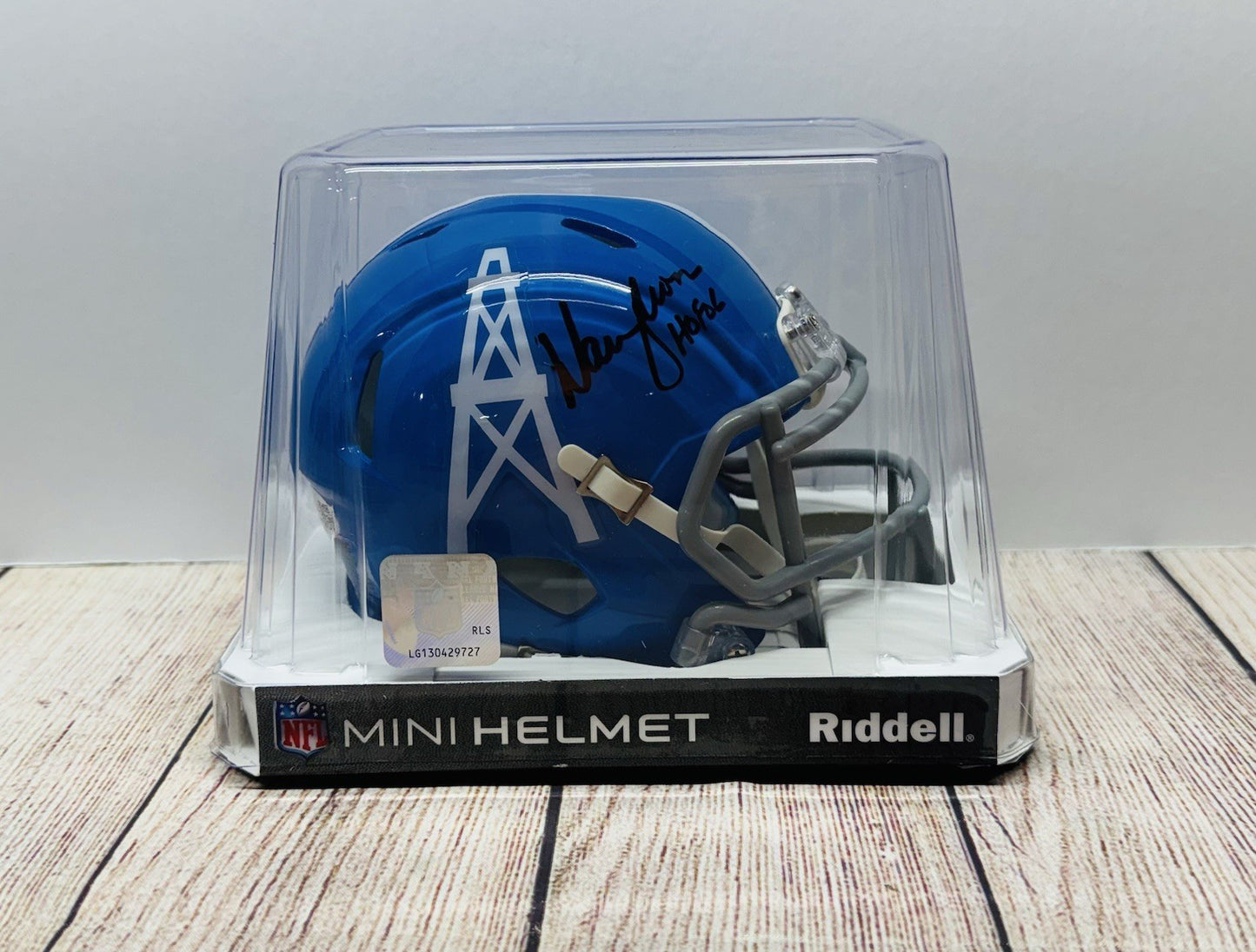 HOUSTON OILERS WARREN MOON SIGNED THROWBACK MINI HELMET2 JSA COA!!