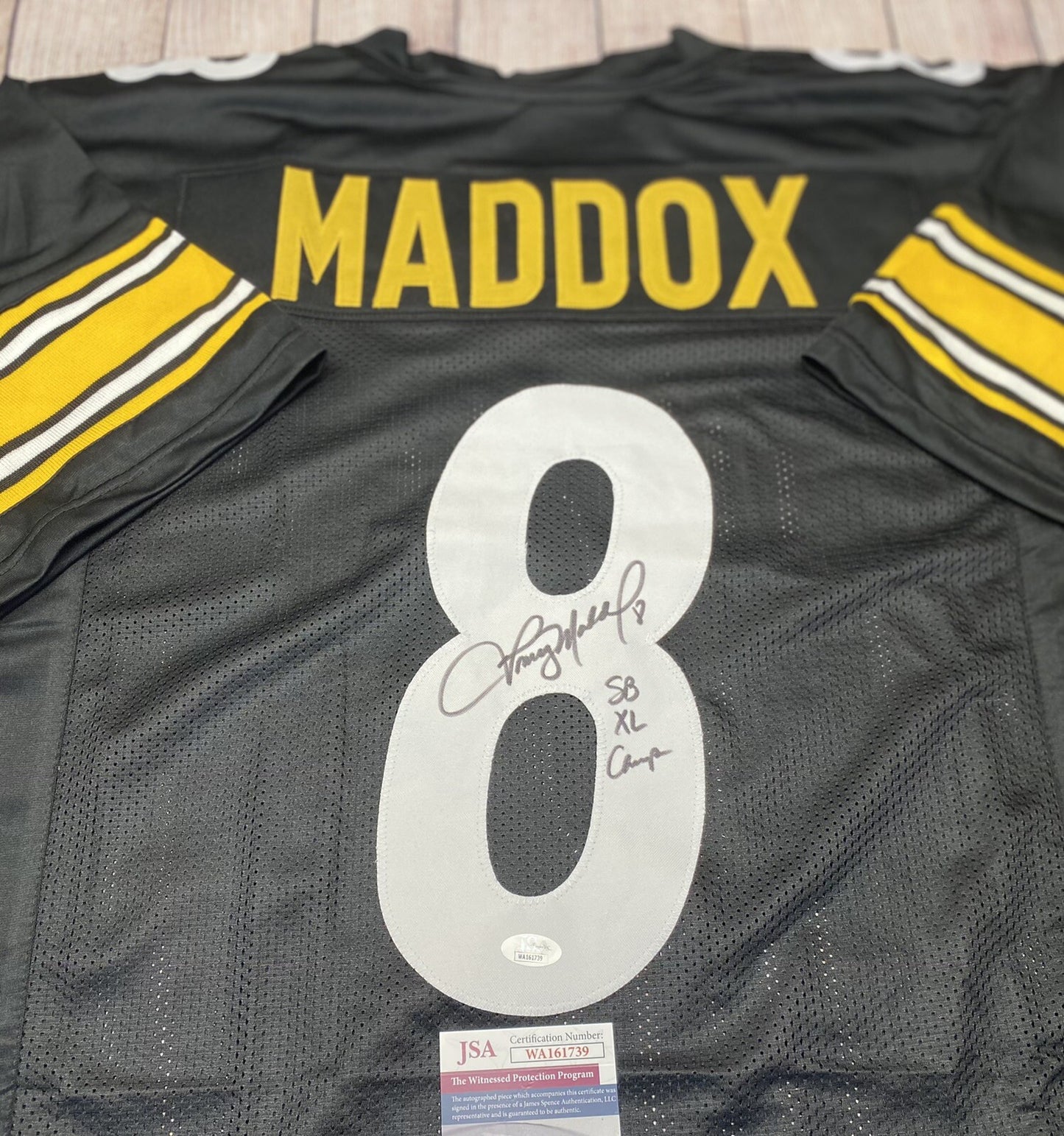 PITTSBURGH STEELERS TOMMY MADDOX SIGNED CUSTOM BLACK JERSEY JSA COA!!!!