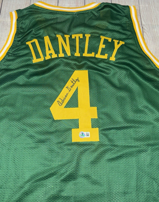 Adrian Dantley Autographed Utah Jazz Green Custom Jersey – Beckett COA