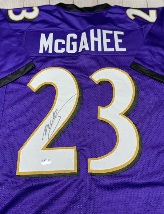 BALTIMORE RAVENS WILLIS MCGAHEE SIGNED PURPLE CUSTOM JERSEY BECKETT COA!!