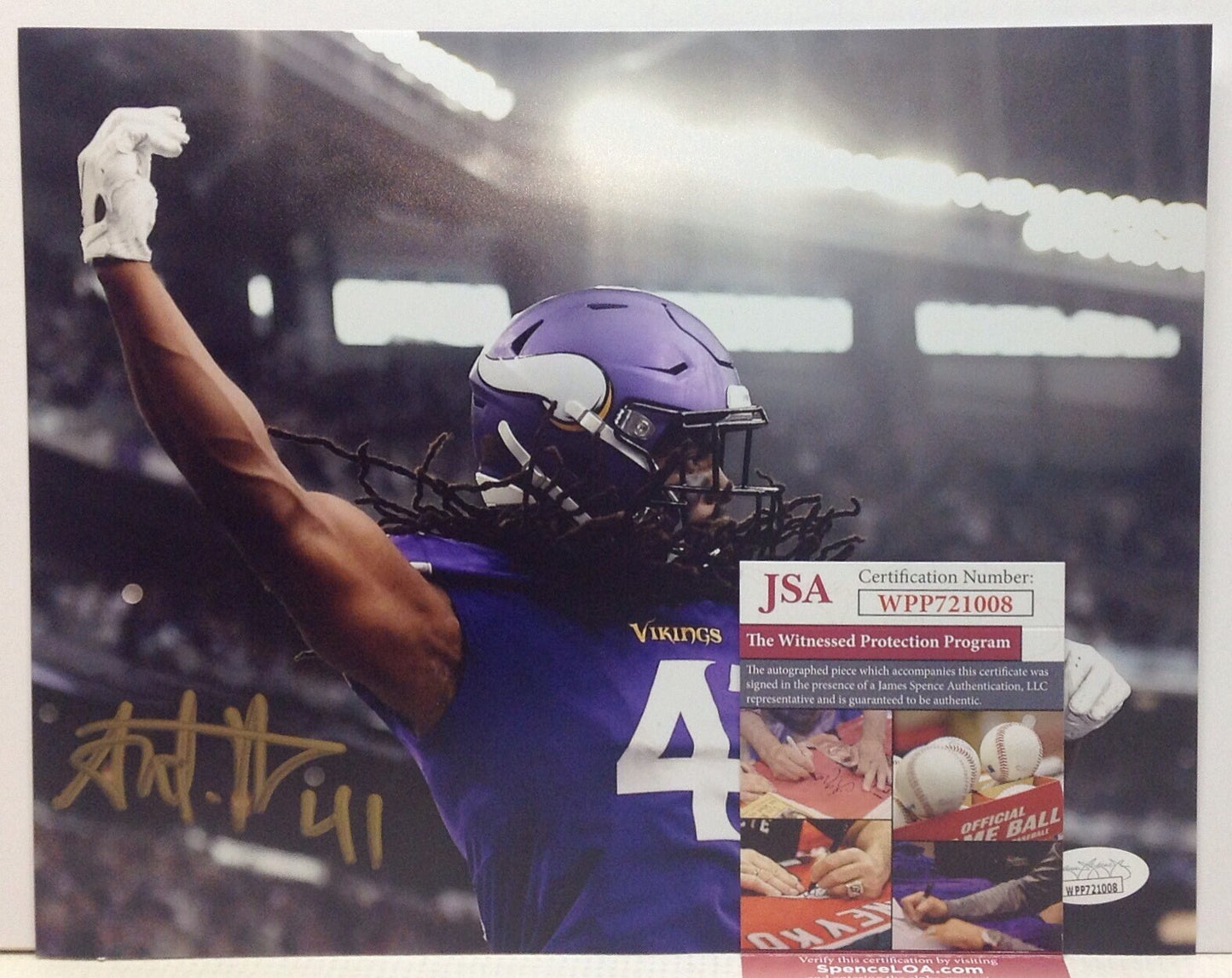 MINNESOTA VIKINGS ANTHONY HARRIS SIGNED 8x10 PHOTO5 JSA COA!!