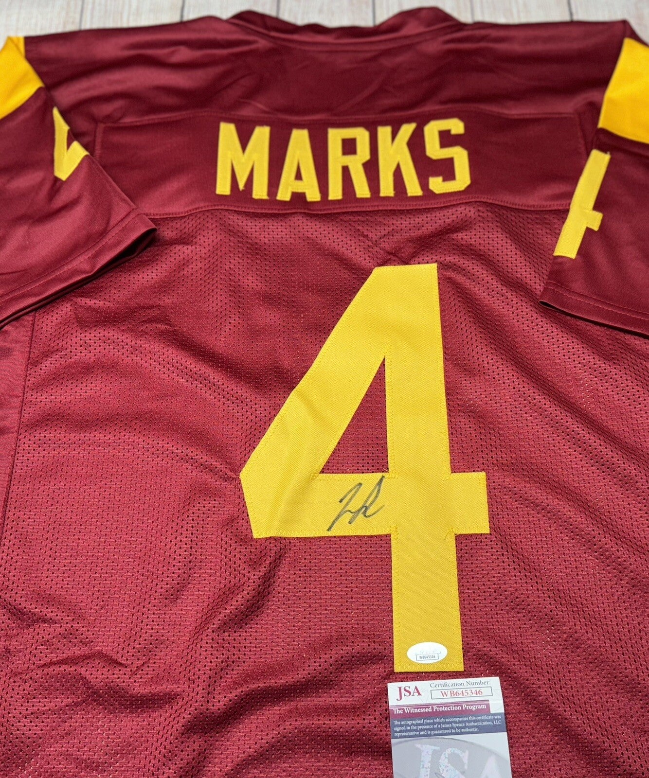 USC TROJANS JO’QUAVIOUS “WOODY” MARKS SIGNED CUSTOM MAROON JERSEY JSA COA!!