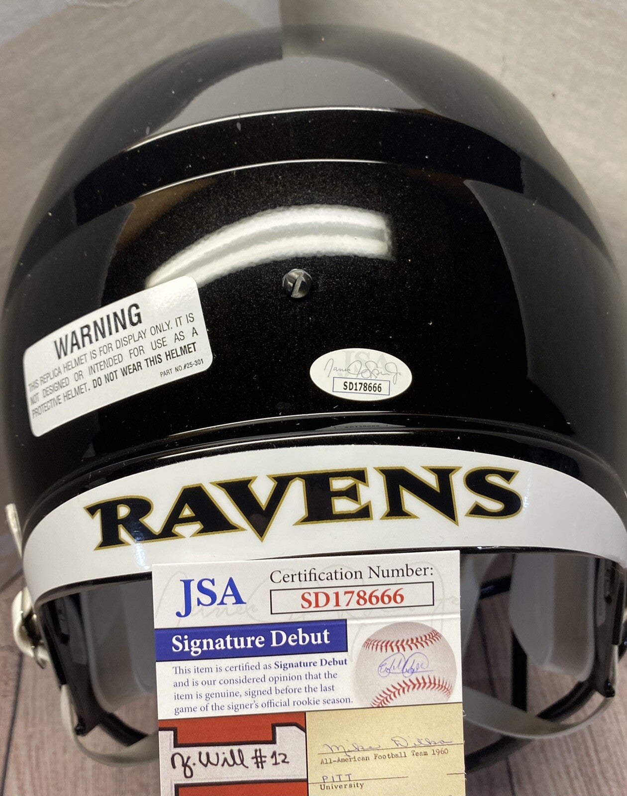 BALTIMORE RAVENS ODAFE JAYSON OWEH SIGNED FULLSIZE SPEED REPLICA HELMET2 JSA
