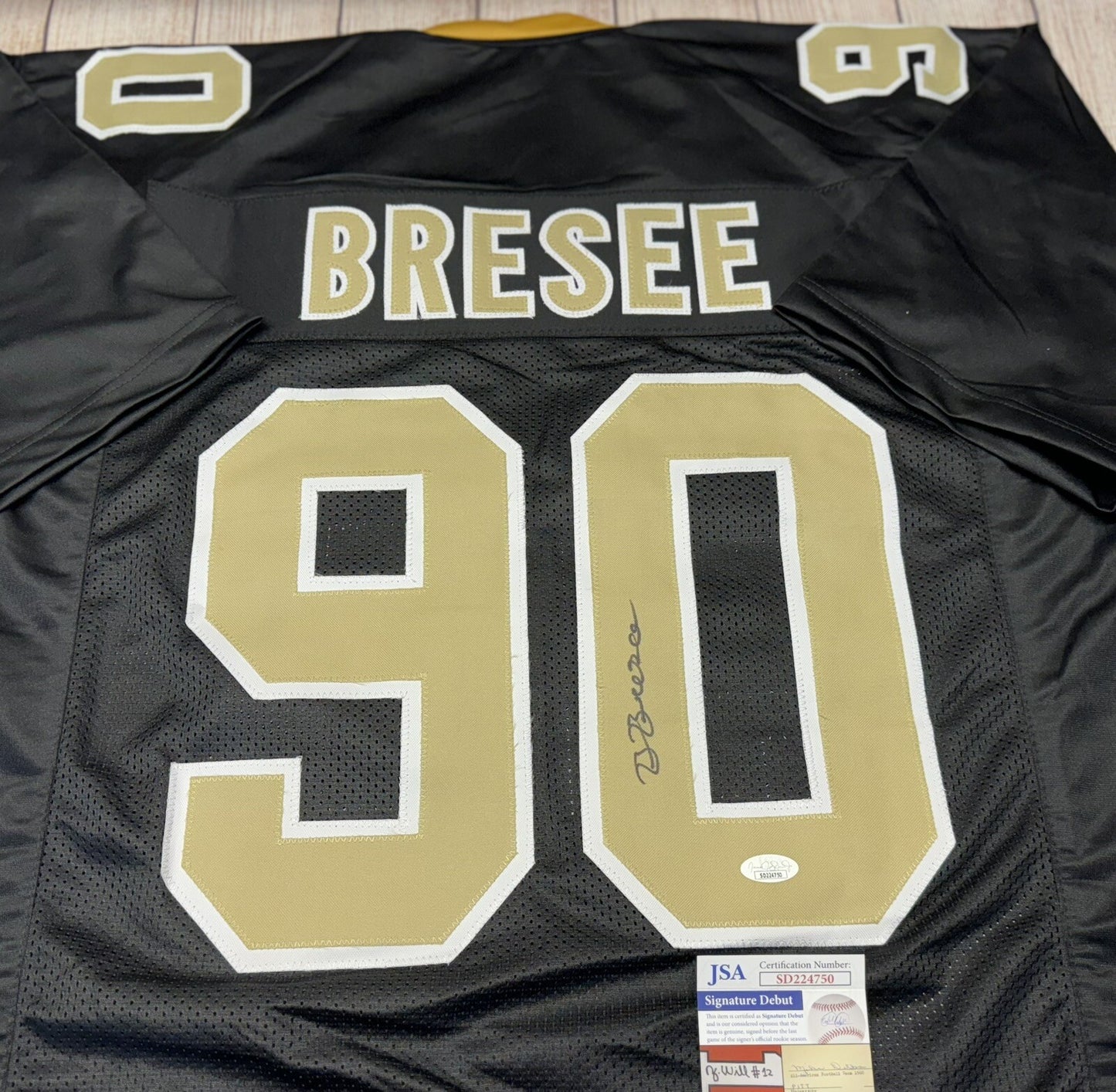 NEW ORLEANS SAINTS BRYAN BRESEE SIGNED CUSTOM BLACK JERSEY JSA COA!!!