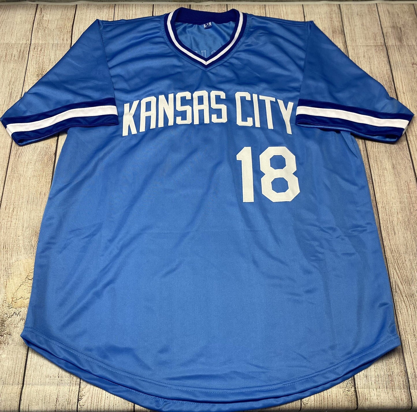 KANSAS CITY ROYALS BRET SABERHAGEN SIGNED CUSTOM LIGHT BLUE JERSEY JSA COA!!!