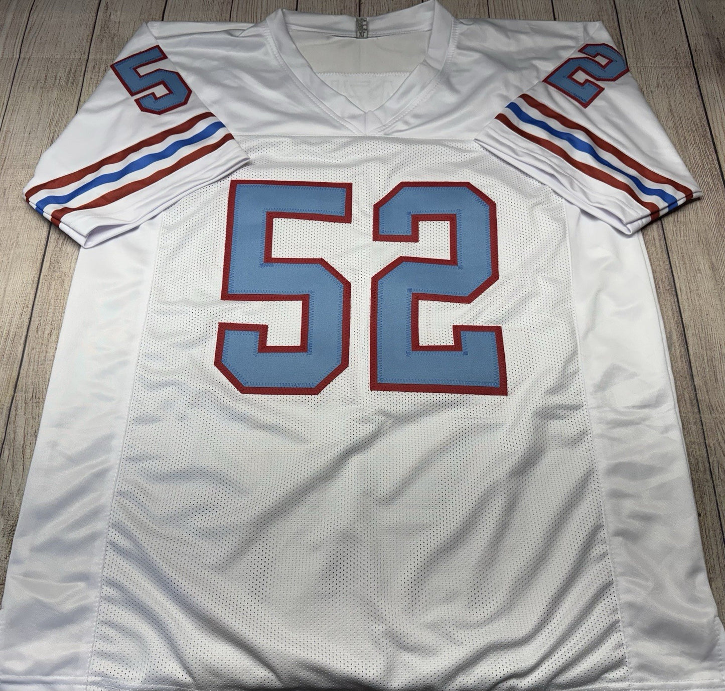 HOUSTON OILERS ROBERT BRAZILE SIGNED WHITE CUSTOM JERSEY W/JSA COA!!!