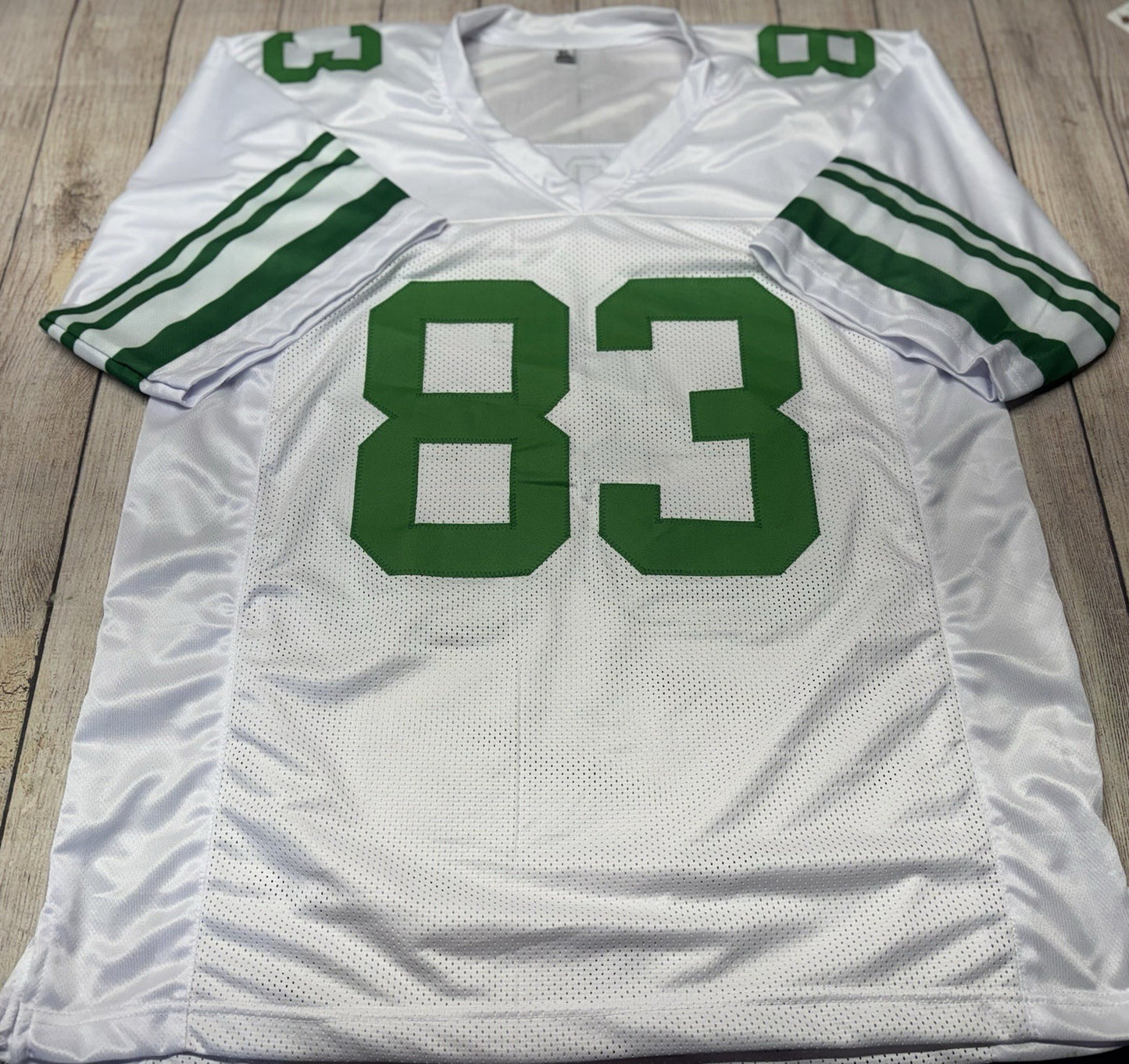 PHILADELPHIA EAGLES VINCE PAPALE SIGNED WHITE CUSTOM JERSEY “INVINCIBLE” JSA