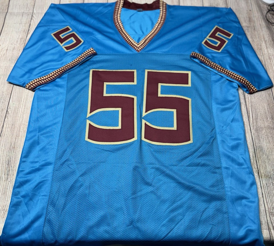 BRADEN FISKE FLORIDA STATE SEMINOLES SIGNED CUSTOM BLUE JERSEY BECKETT COA!!!