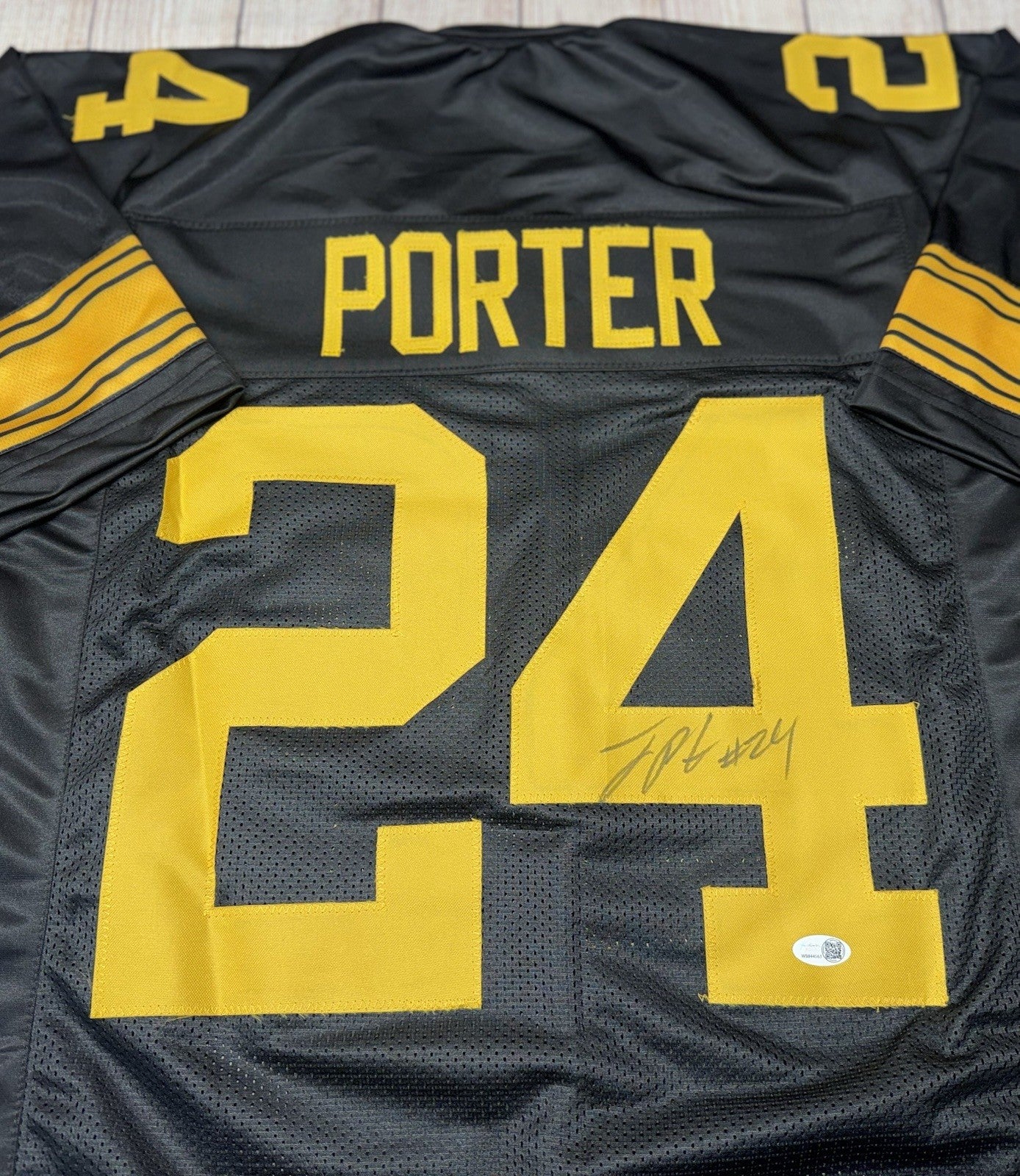 PITTSBURGH STEELERS JOEY PORTER JR SIGNED CUSTOM COLOR RUSH JERSEY JSA COA!!!!