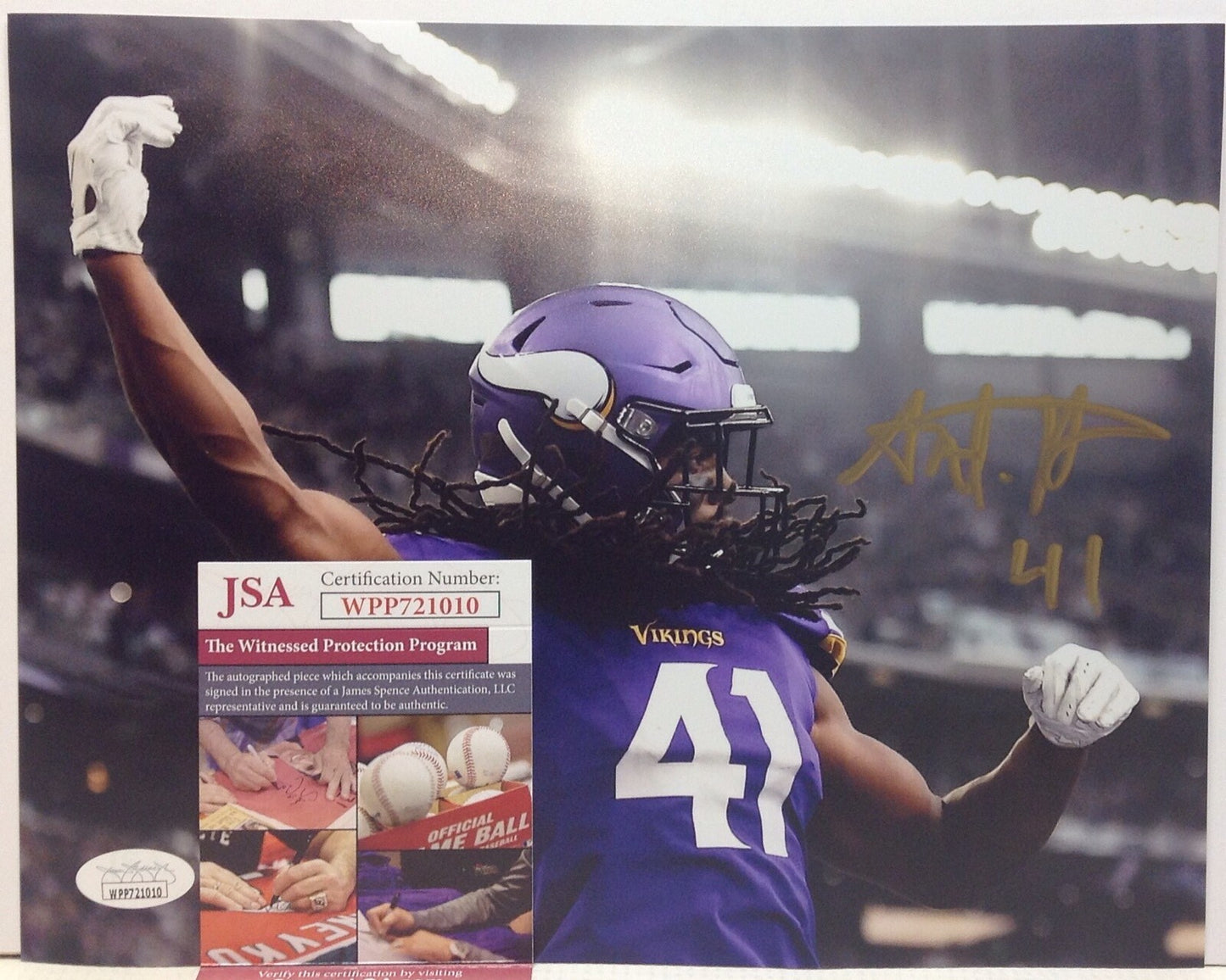 MINNESOTA VIKINGS ANTHONY HARRIS SIGNED 8x10 PHOTO6 JSA COA!!