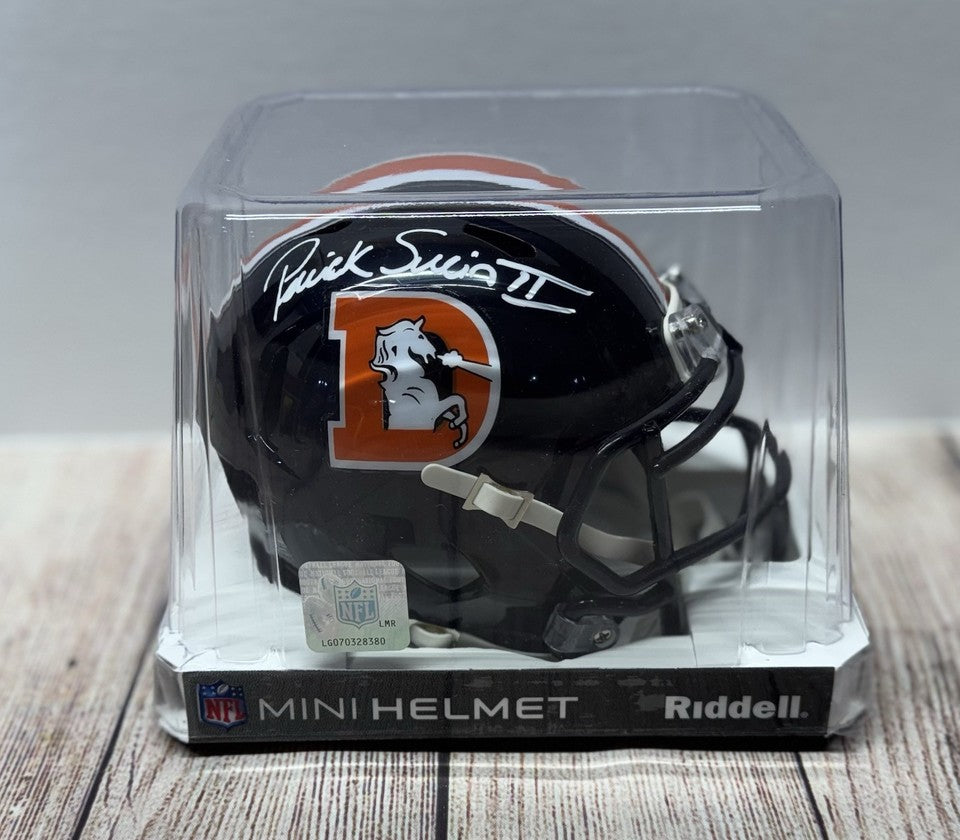 DENVER BRONCOS PATRICK SURTAIN II SIGNED COLOR RUSH MINI HELMET BECKETT COA!!!