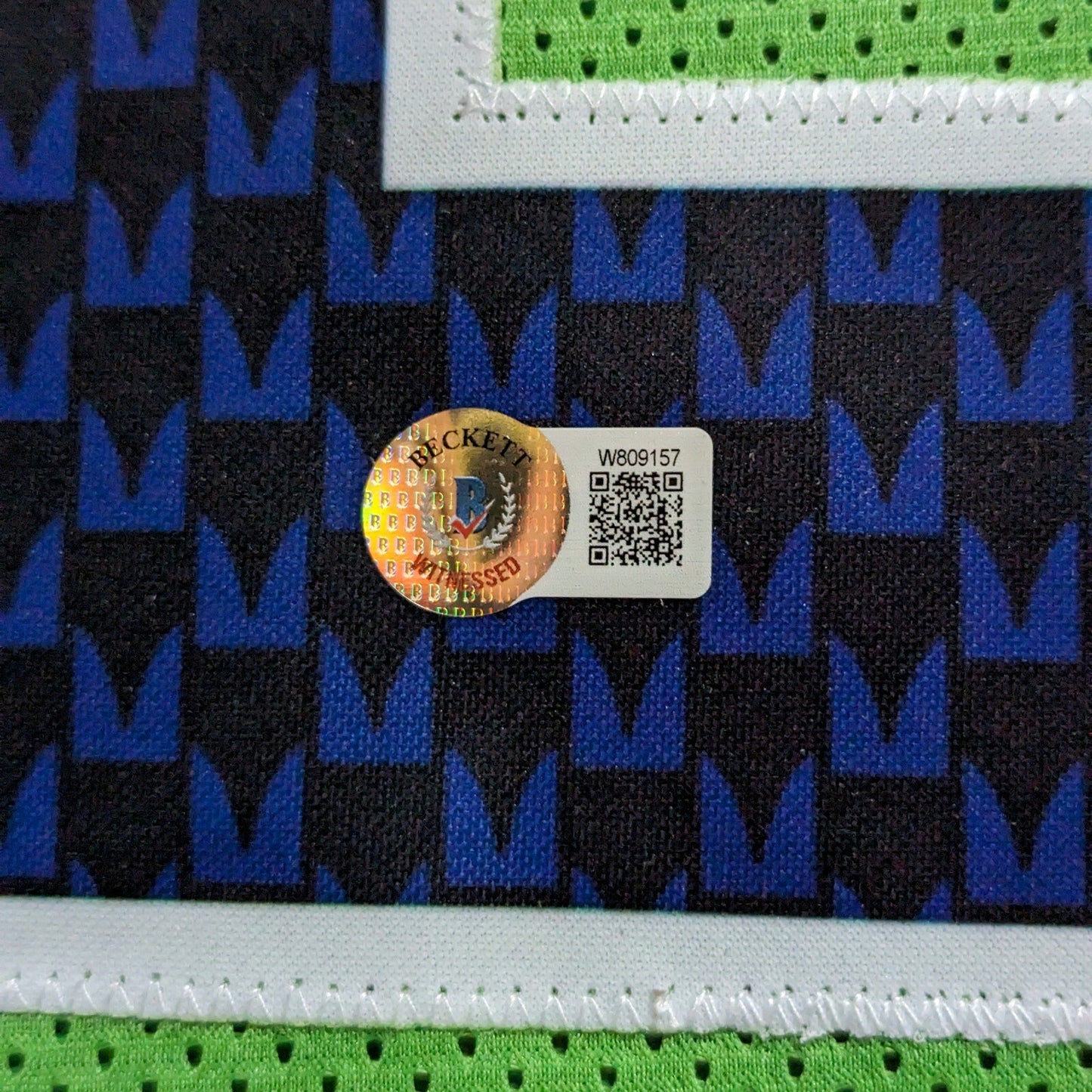 SEATTLE SEAHAWKS DEVON WITHERSPOON SIGNED FRAMED CUSTOM GREEN JERSEY BECKETT COA