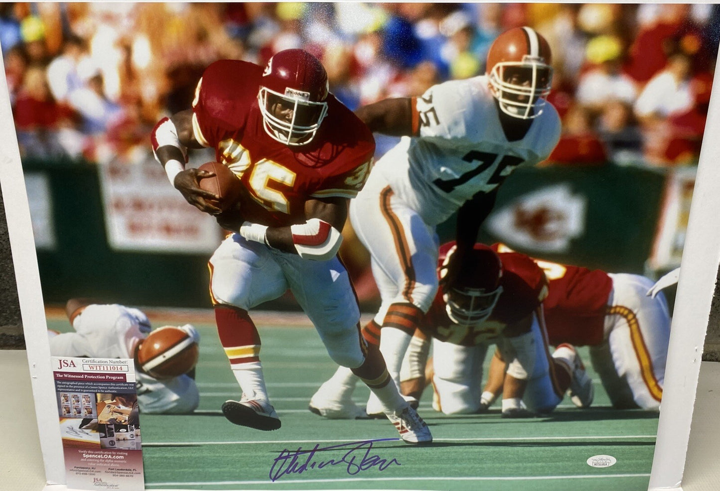 KANSAS CITY CHIEFS CHRISTIAN OKOYE SIGNED 16X20 PHOTO1 JSA COA!!