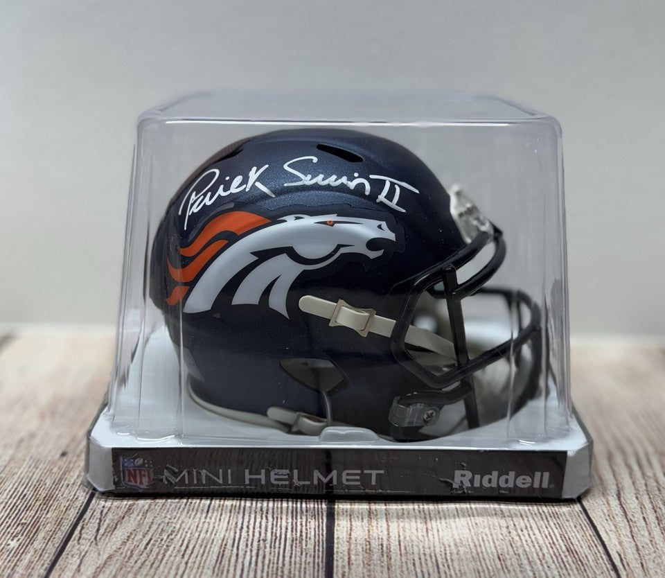 DENVER BRONCOS PATRICK SURTAIN II SIGNED SPEED MINI HELMET BECKETT COA!!!