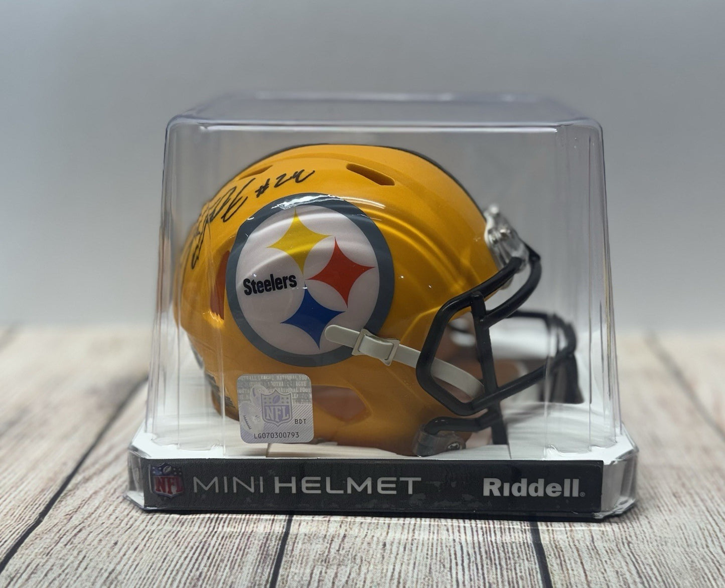 PITTSBURGH STEELERS JOEY PORTER JR SIGNED ALTERNATE MINI HELMET JSA COA!!!