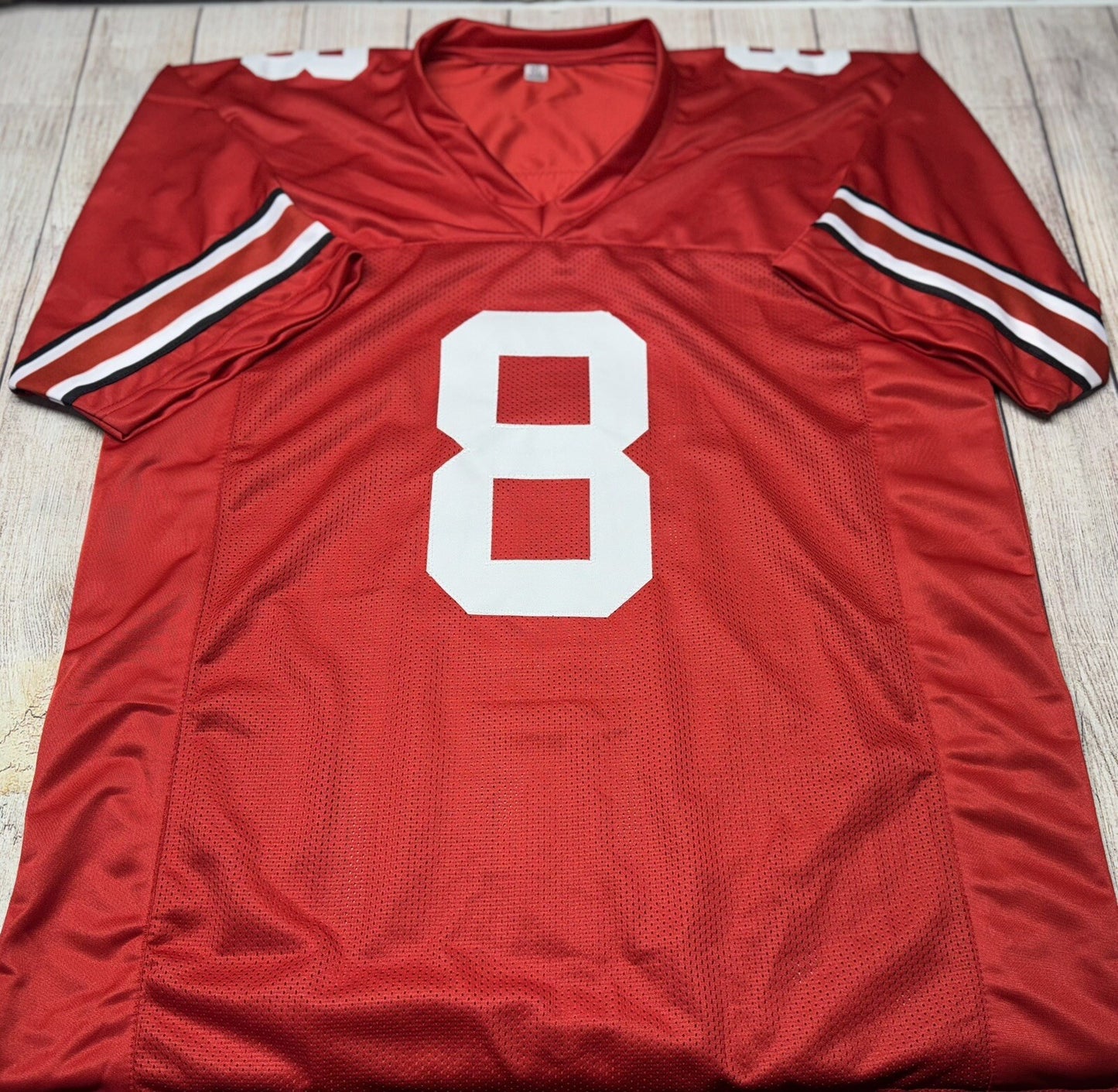 OHIO STATE BUCKEYES CADE STOVER SIGNED RED CUSTOM JERSEY BECKETT COA!!!!