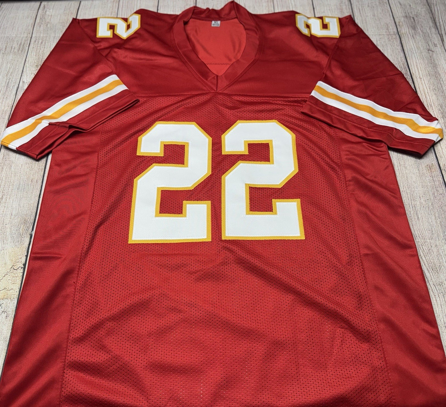 KANSAS CITY CHIEFS TRENT MCDUFFIE SIGNED RED CUSTOM JERSEY W/JSA COA!!!