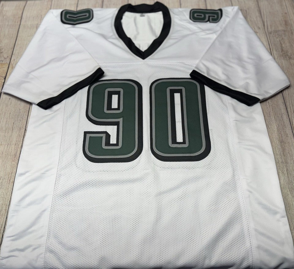 PHILADELPHIA EAGLES JORDAN DAVIS SIGNED WHITE CUSTOM JERSEY JSA
