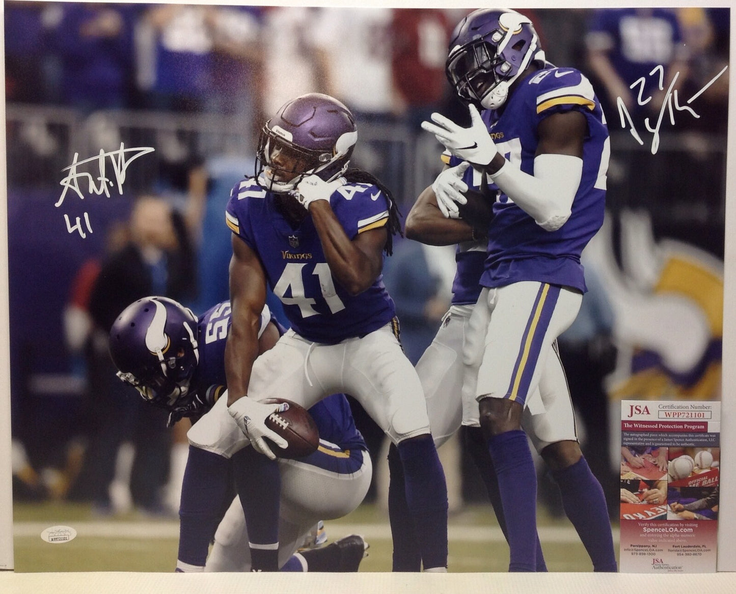 MINNESOTA VIKINGS ANTHONY HARRIS/JAYRON KEARSE SIGNED 16X20 PHOTO2 JSA COA!!