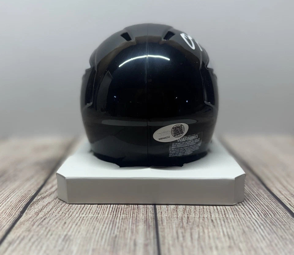 PHILADELPHIA EAGLES QUINYON MITCHELL SIGNED BLACK MINI HELMET JSA COA