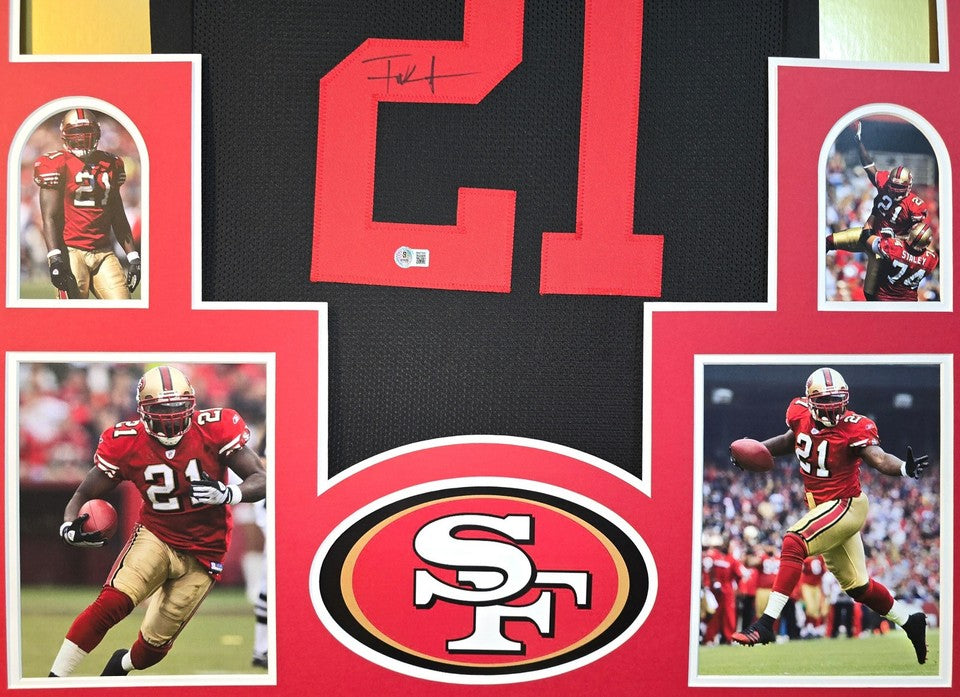 SAN FRANCISCO 49ERS FRAMED FRANK GORE SIGNED BLACK CUSTOM JERSEY BECKETT COA