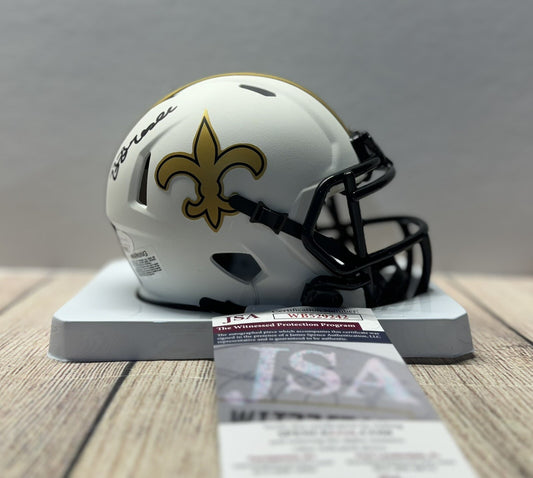 NEW ORLEANS SAINTS BRYAN BRESEE SIGNED LUNAR MINI HELMET  JSA COA