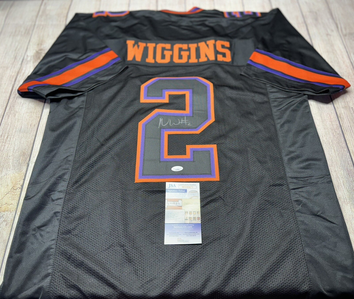 Clemson Tigers Nate Wiggins Autographed Black Custom Jersey – JSA COA