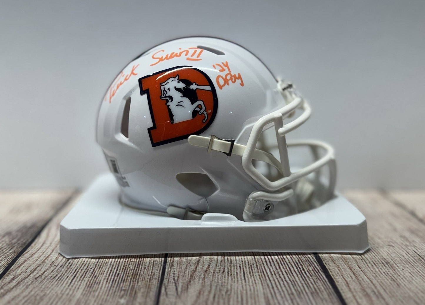 DENVER BRONCOS PATRICK SURTAIN II SIGNED “24 ALT” MINI HELMET 24 DPOY BECKETT