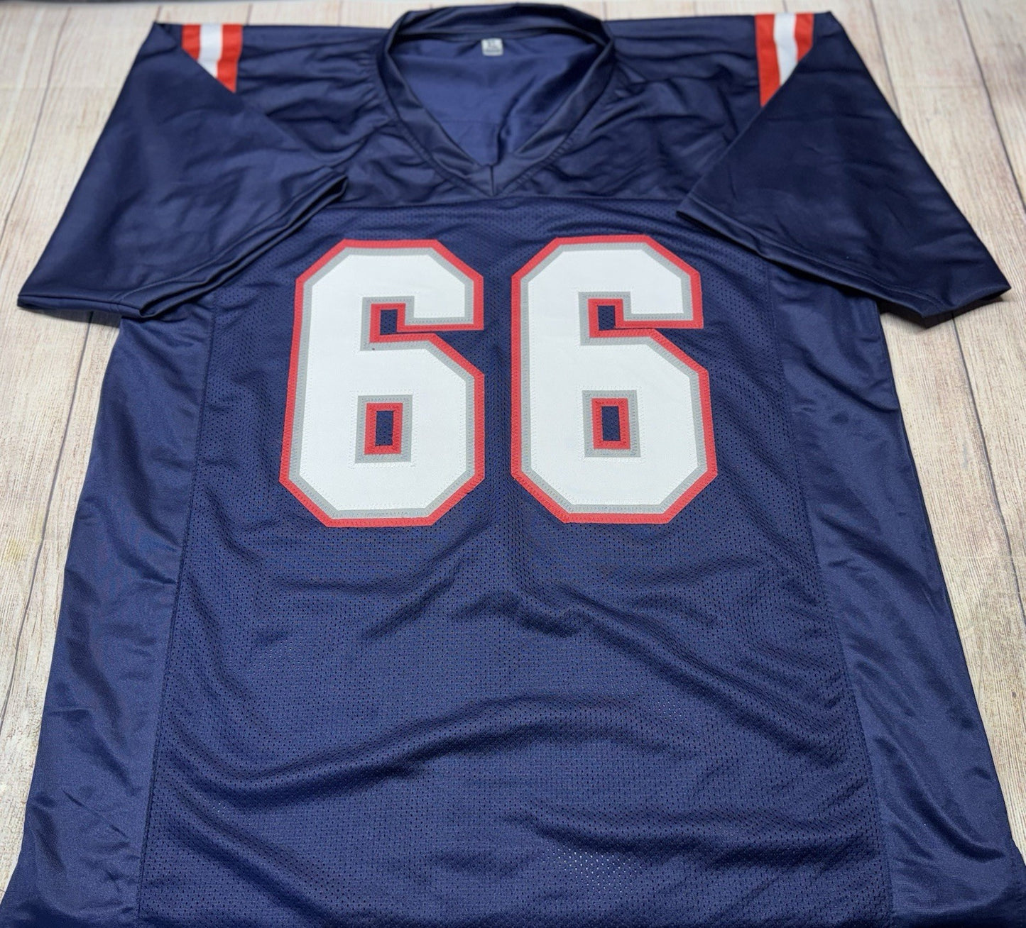NEW ENGLAND PATRIOTS WILL CAMPBELL SIGNED BLUE CUSTOM JERSEY W/JSA COA!!!