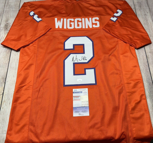 CLEMSON TIGERS NATE WIGGINS SIGNED ORANGE CUSTOM JERSEY JSA COA!!!!