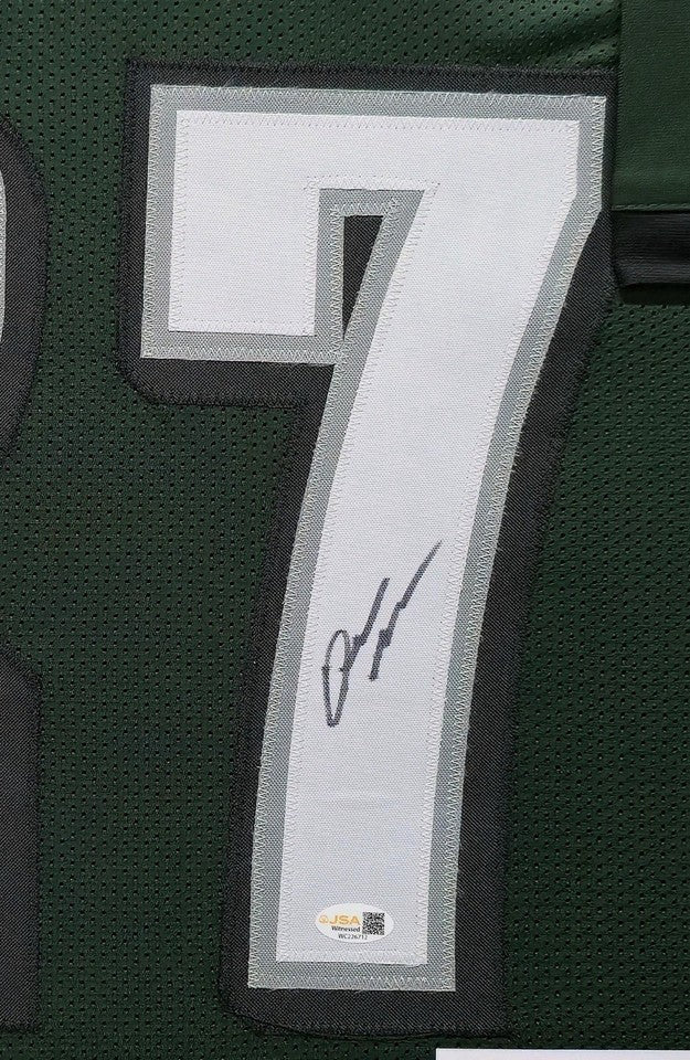 PHILADELPHIA EAGLES QUINYON MITCHELL SIGNED FRAMED CUSTOM GREEN JERSEY JSA COA