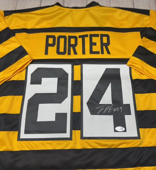 PITTSBURGH STEELERS JOEY PORTER JR SIGNED CUSTOM BUMBLEBEE JERSEY   JSA COA!!!!
