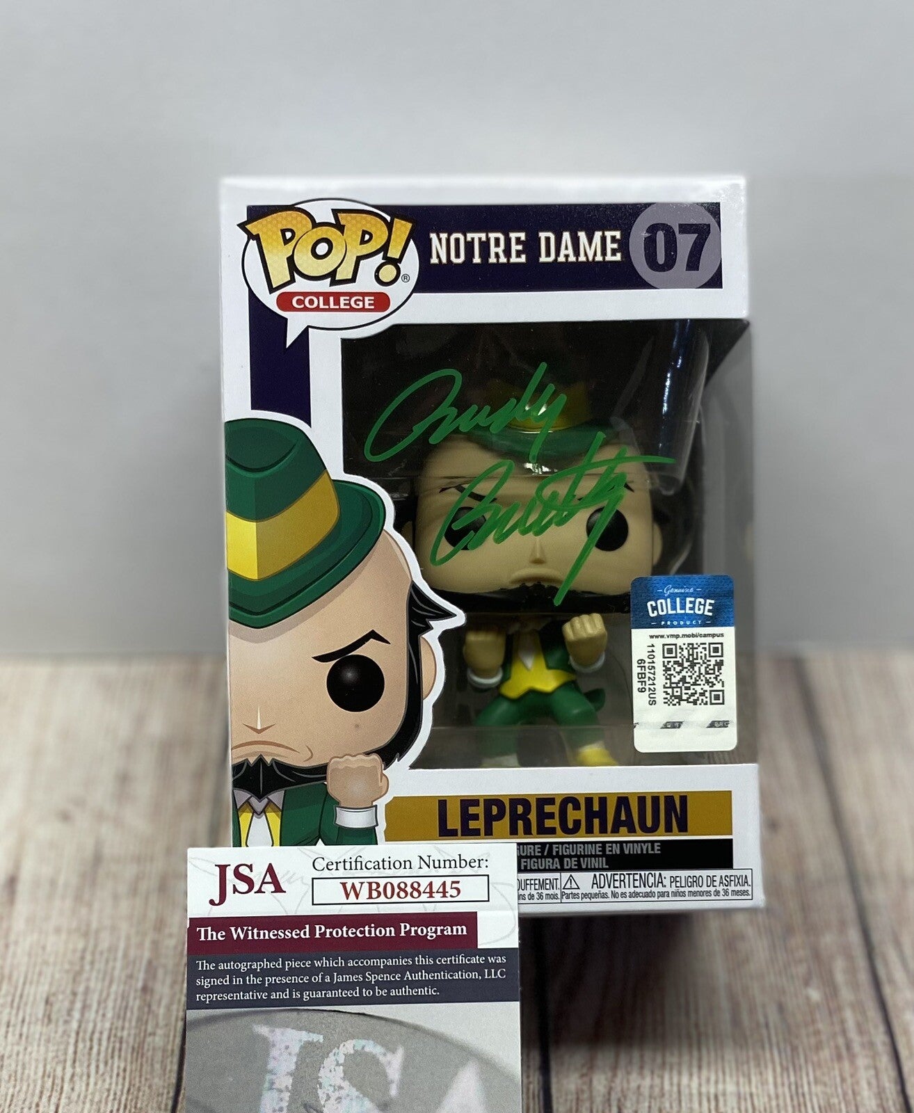 NOTRE DAME FIGHTING IRISH RUDY RUETTIGER SIGNED FUNKO POP  JSA COA!!!