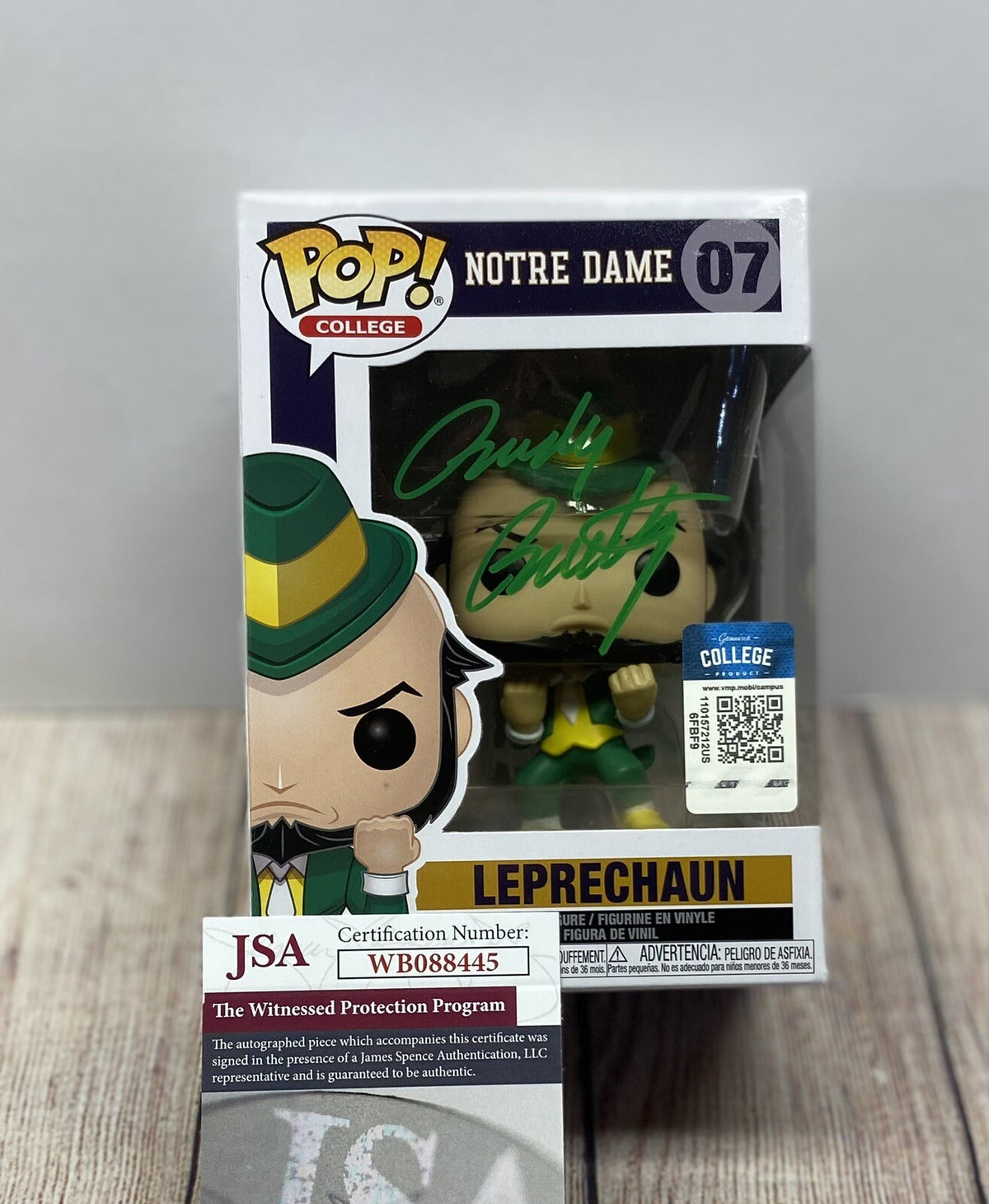Notre Dame Fighting Irish Rudy Ruettiger Funko Pop Autographed – JSA COA