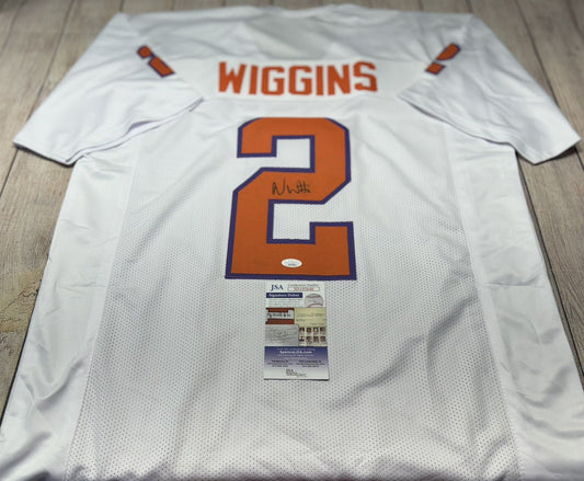 CLEMSON TIGERS NATE WIGGINS SIGNED WHITE CUSTOM JERSEY JSA COA!!!!