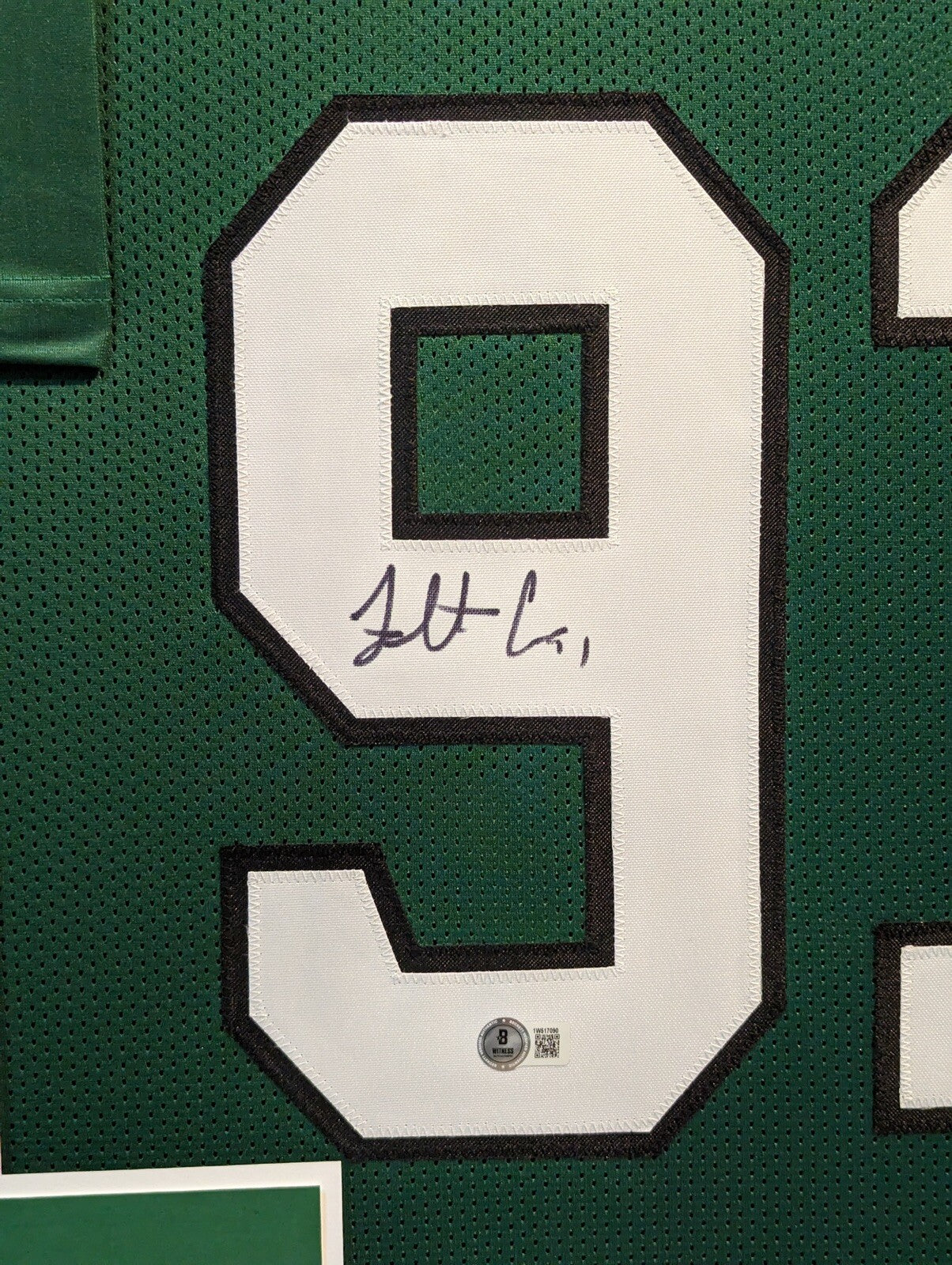 PHILADELPHIA EAGLES FLETCHER COX SIGNED FRAMED CUSTOM THROWBACK JERSEY BECKETT