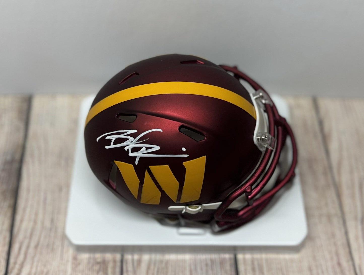 WASHINGTON COMMANDERS SIGNED BRIAN ROBINSON JR SPEED MINI HELMET PSA COA!!