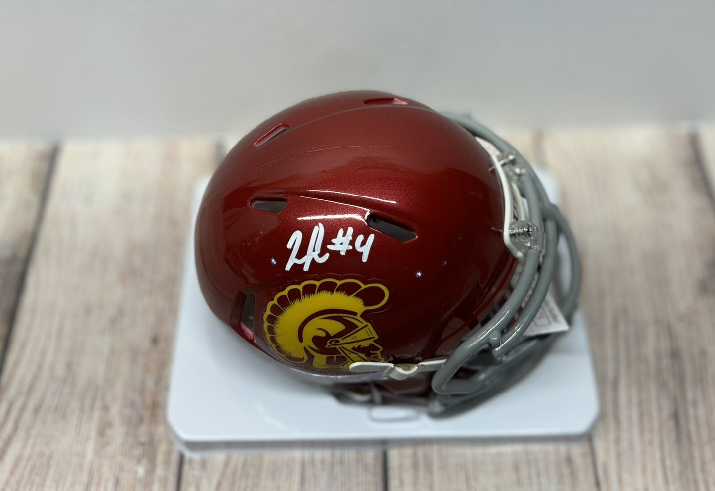 USC TROJANS JO’QUAVIOUS “WOODY” MARKS  SIGNED MIN HELMET JSA COA
