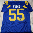 Braden Fiske Autographed Los Angeles Rams Blue Throwback Custom Jersey – JSA COA
