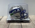 SEATTLE SEAHAWKS STEVE LARGENT SIGNED THROWBACK MINI HELMET BECKETT “HOF 95”