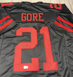 Frank Gore Autographed San Francisco 49ers Black Custom Jersey – JSA COA