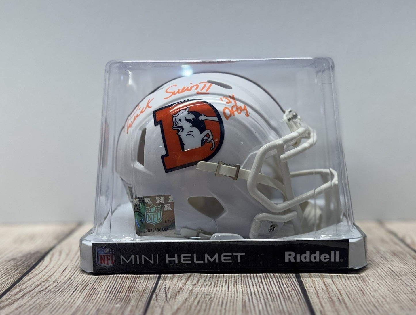 DENVER BRONCOS PATRICK SURTAIN II SIGNED “24 ALT” MINI HELMET 24 DPOY BECKETT